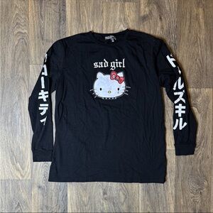 Hello Kitty Black Long Sleeve Tee with Red Bow
